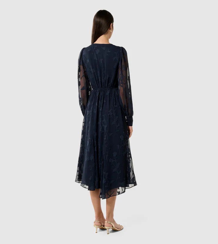 forever new SOLANGE Long Sleeves Burnout Midi Dress